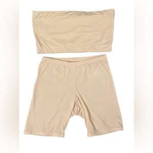 Skins Fits Everybody bandeau 2x & biker shorts Medium Sand Or Clay